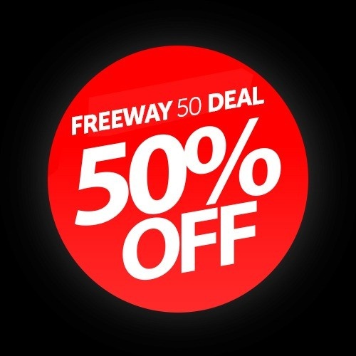 Buy 1 Freeway Wash, get the 2nd for 50% off