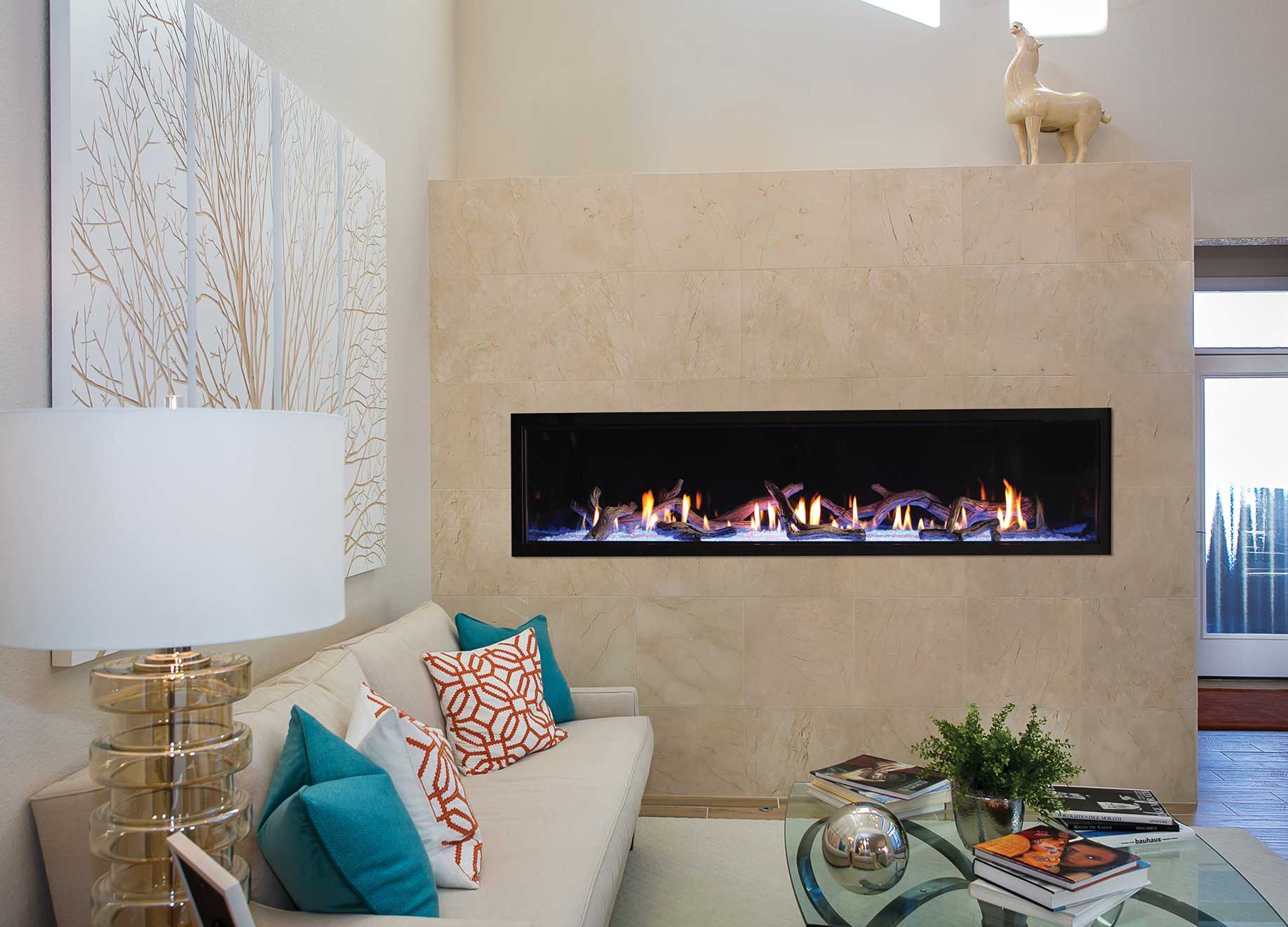 Pre cast modern california fireplace