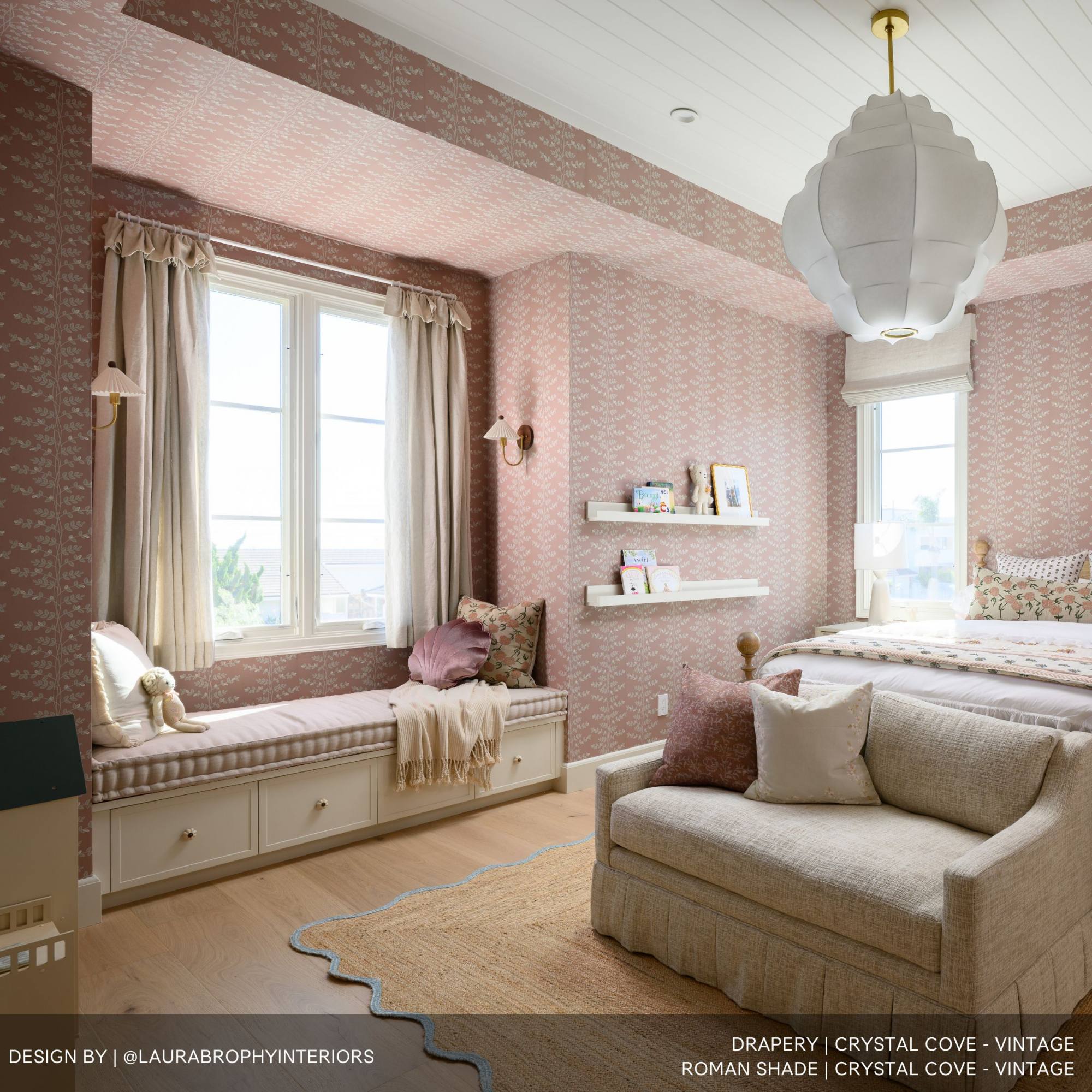 Crystal Cove - Vintage Drapery & Roman Shade