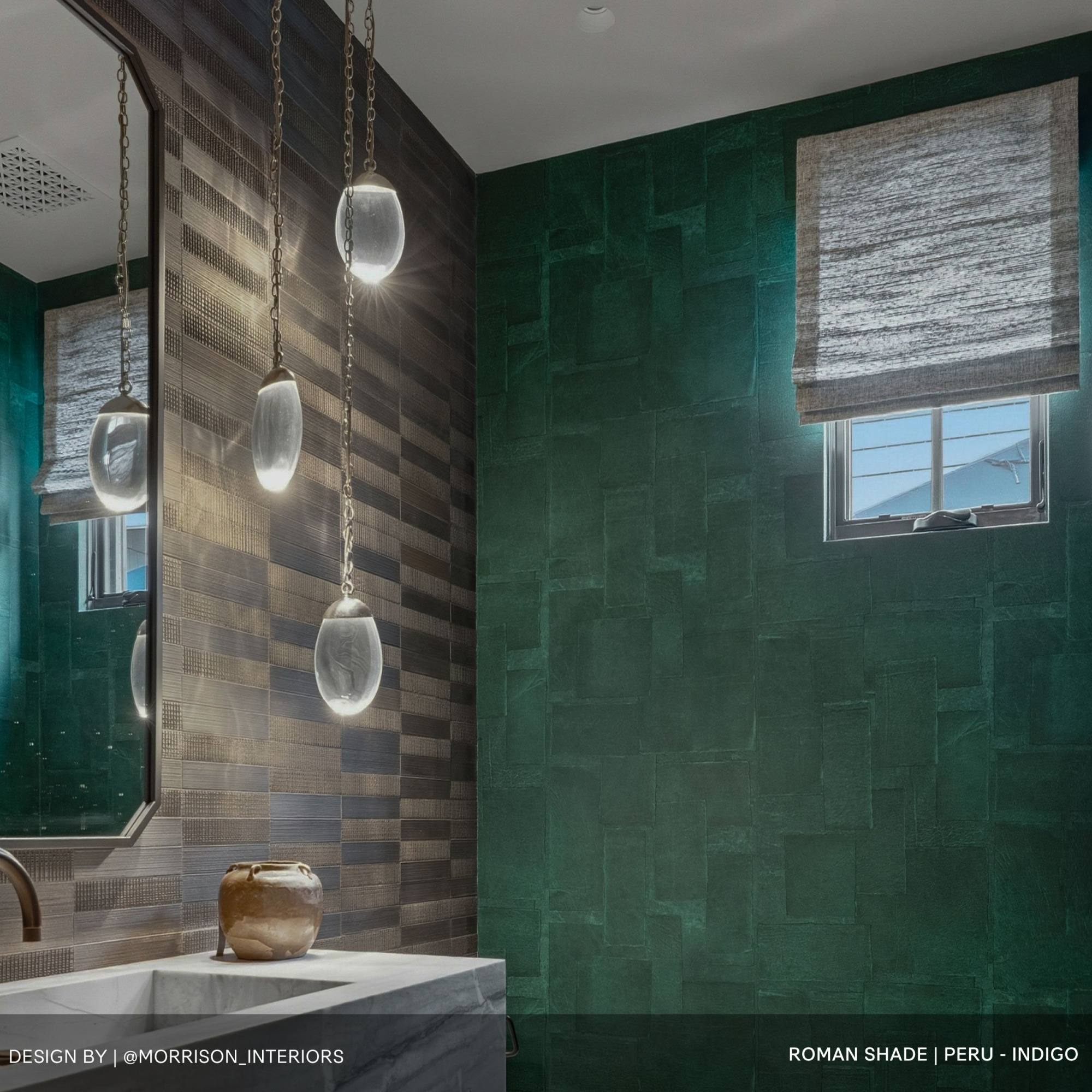 Colorful Bathroom with a denim blue shade