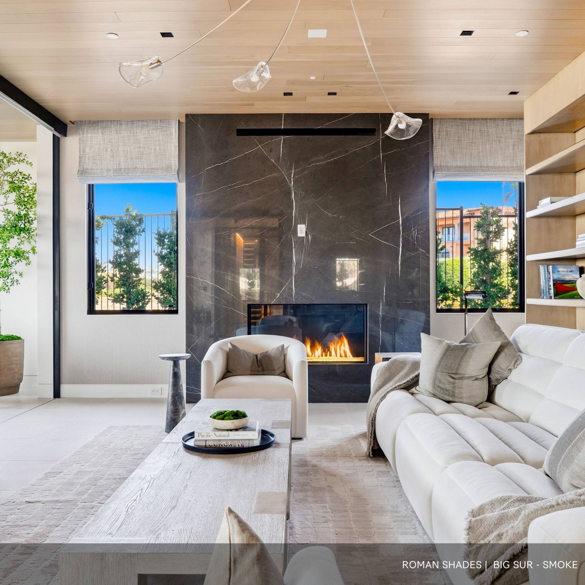 Roman Shades in a Living Room