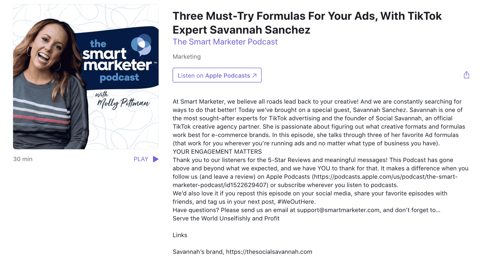 Ep. 134, Three Must-Try Formulas For Your Ads, With TikTok Expert Savannah Sanchez