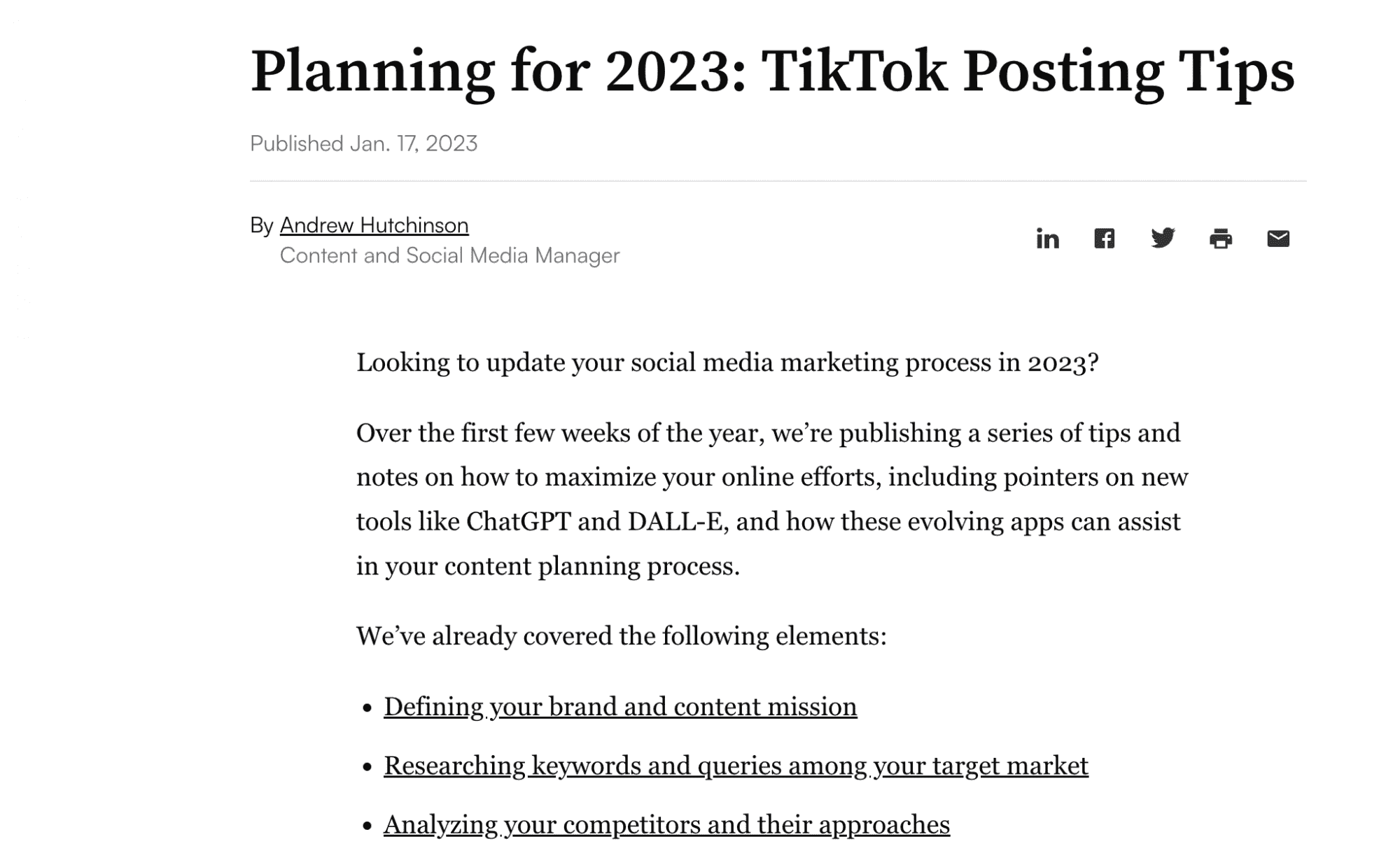 Planning for 2023: TikTok Posting Tips