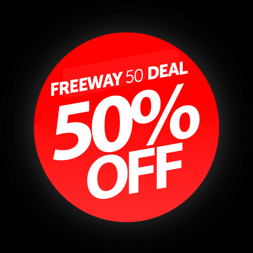 Buy 1 Freeway Wash, get the 2nd for 50% off