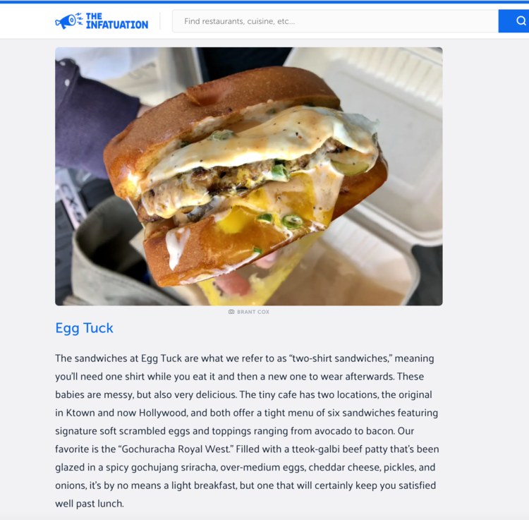 THE INFATUATION - THE BEST BREAKFAST SANDWICHES IN LA