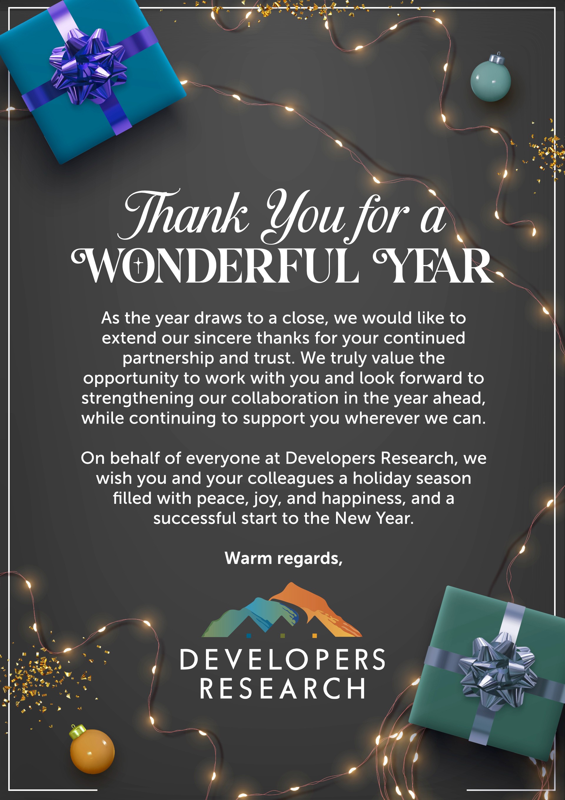 Thank you for a wonderful Year